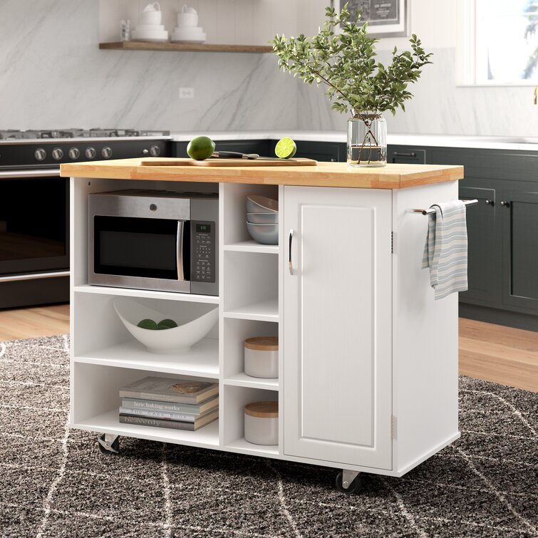 Drolet 48'' Kitchen Cart With Solid Wood Top 